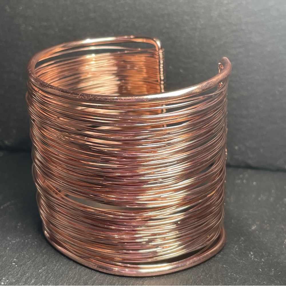 Adjustable Rose Gold Boho Wire Bracelet - Picture 7 of 9